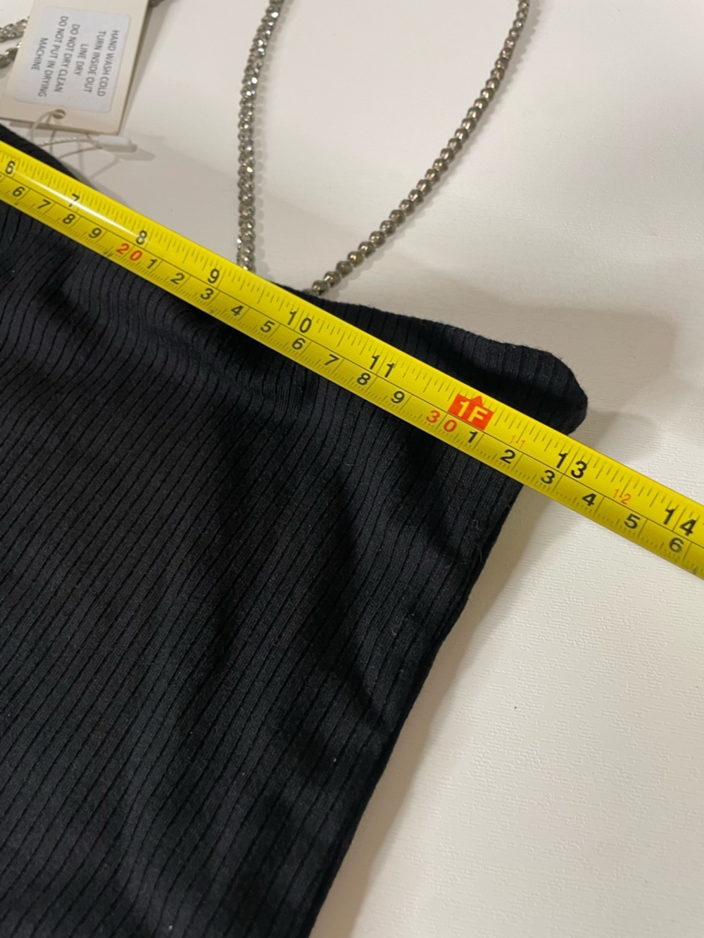 Emma & Sam Black Ribbed Crop Top with Crystal Straps - Picture 10 of 11